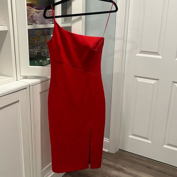 LIKELY Cassidy One Shoulder Sheath Cocktail Dress, Red, Size 4 - Picture 2 of 9